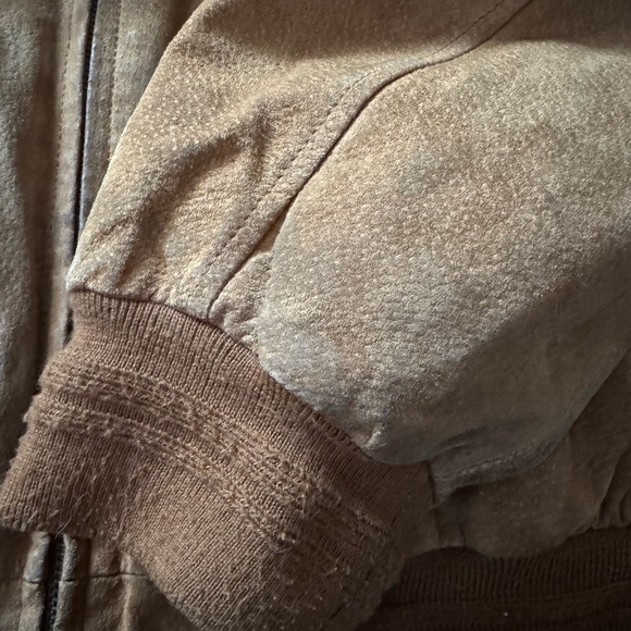 Falls Creek Authentic Vintage Camel Brown Suede Genuine Leather Jacket Men XL - Picture 8 of 9